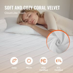 39 X 75 in Electric Heated Mattress <b>Pad</b> 1.5 Heat Settings Control 10 Hour Auto Shut Off Machine Wash Breathable <b>Bed</b> Warmer - Product Image 4