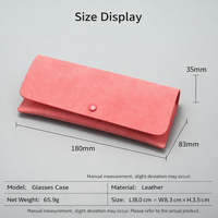 Étui à lunettes de soleil rectangulaire léger en cuir PU souple et velours, motif uni, portable, pour hommes - Nouvelle collection RTS