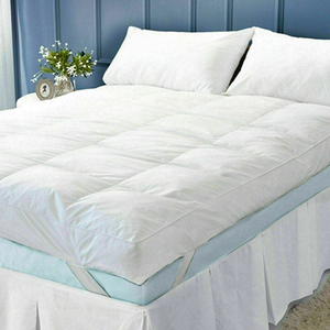 Protector de Colchón Acolchado Blanco de Poliéster Lavable para Uso Doméstico en Todas las Estaciones con Diseño Sólido - Product Image 2