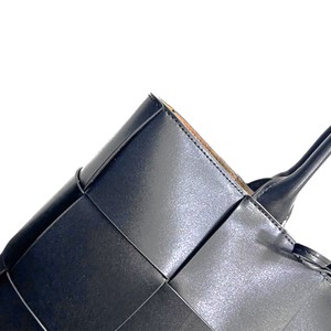 Royaa Woven Leather Tote <b>Bag</b> in Genuine Cowhide, Comfortable Shoulder <b>Bag</b> for <b>Work</b> and Daily Use Large Black Leather Luxury - Product Image 2