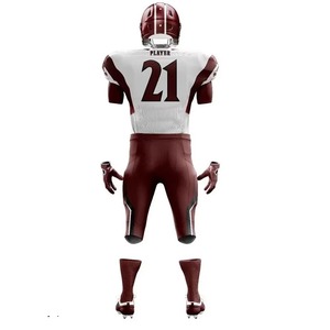 Men's <b>White</b> Navy Blue Pro Style American Football Uniform Set Jersey Padded Pants Custom Name Number Sublimation OEM Wholesale F - Product Image 6
