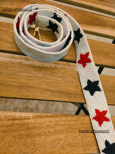 Fashion Eco-Friendly Lightweight Beaded Star Pattern Strap <b>Red</b> Black White stars Bag Accessory - Product Image 3