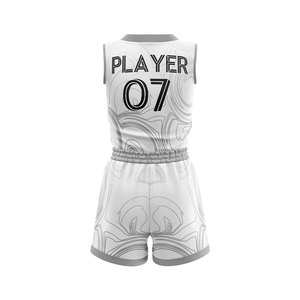 Ensemble short et maillot de basket personnalisé pour filles, imprimé par sublimation, respirant, anti-humidité, séchage rapide, grandes tailles, 100 % polyester - Product Image 3