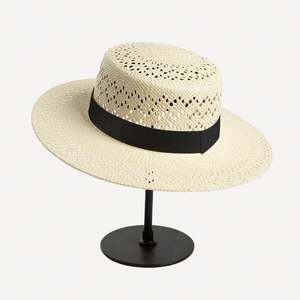 Nuevo Sombrero de Paja Casual a la Moda, Estilo Boater, para Primavera/Verano, con Diseño Calado, Ideal para la Playa - Product Image 4