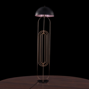 <b>Mirror</b> Black Metal <b>Floor</b> Lamp Gold Plated Standing Light Modern Dimmable Lamp Luxury Dome Shade Minimalist Art Deco Lighting - Product Image 1