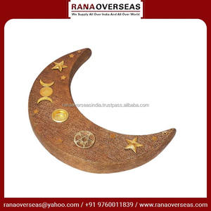 Handmade Wooden <b>Incense</b> <b>Holder</b> With Assorted Brass Inlay Design Ideal <b>for</b> Cones and <b>Sticks</b> Enhancing a Spiritual Ambiance - Product Image 3