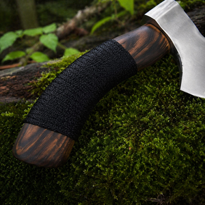 Edge Master Manufacture Hache à pizza artisanale de qualité industrielle avec lame en acier au carbone de 7 pouces et fourreau en cuir de 8 pouces - Product Image 2