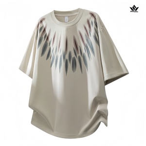 เสื้อยืดโอเวอร์ไซส์ผู้ชาย สีพื้น คอกลม แขนสั้น ผ้าฝ้ายถัก 100% ระบายอากาศได้ดี น้ำหนัก 180 กรัม สไตล์ลำลอง สตรีทแวร์ - Product Image 5