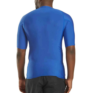 T-shirt de compression à manches courtes pour homme, bleu, à séchage rapide, en polyester, pour le sport - Product Image 5