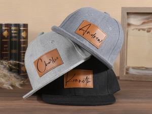 Casquette de baseball en similicuir pour enfant, avec patch nominatif, visière plate, en coton, ajustable, personnalisable, pour l'été, unisexe, type Gorras. - Product Image 2