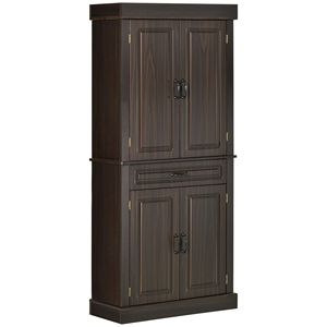 "Modern Solid Wood MDF 4-Door 2-Cabinet <b>Kitchen</b> <b>Pantry</b> with Large Drawers for Efficient Storage" - Product Image 1