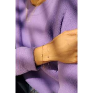 18K <b>Gold</b> Diamond <b>Charm</b> <b>Bracelet</b>-Minimal Dainty Fine Jewelry - Product Image 6