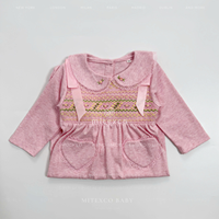 Combinaison bébé fille en coton à manches longues, faite main avec smocks, pour l'automne et l'hiver, pour nourrissons et nouveau-nés, une pièce, vêtements de jeu