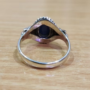 Handcrafted <b>Lapis</b> <b>Lazuli</b> Gemstone Statement <b>Ring</b> 925 Sterling Silver Vintage Style Blue Gemstone Jewelry Gift - Product Image 4