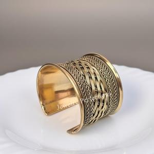 New hot sale Wholesale Fashion Brass Adjustable Cuff Bangle for Women Handmade Designer Stackable <b>Bracelets</b> large cuff bangle - Product Image 4