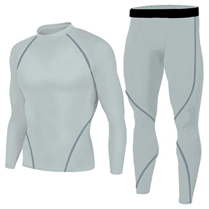 Trajes de Compresión para Hombre, Diseño Sólido, Impermeables, de Secado Rápido, Transpirables, para Gimnasio, Fitness, Fútbol, con Logotipo Frontal Personalizable - Product Image 1