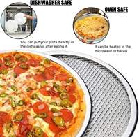 Plaque à pizza en acier inoxydable Bold Blossom, plateau en maille, compatible four et micro-ondes, poignée en plastique, 6-18 pouces, accessoires de cuisson