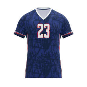 Ensemble d'uniformes de volley-ball unisexes personnalisés, sublimés, 100% polyester, maillot et short, taille élastique, col rond, poches, impression de nom et de numéro - Product Image 1