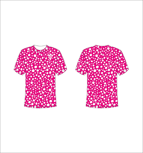 Camiseta de Hombre con Estampado de Puntos Rosas, Cuello Redondo, Manga Corta, Casual, Transpirable, Corte Regular, Diseño Sublimado - Product Image 1
