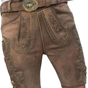 Lederhosen para Hombre, Bordados, Transpirables, Resistentes al Viento, Ecológicos, de Cintura Media, de Cuero de Ante, Estilo Bávaro, para Oktoberfest, Ligeros - Product Image 1