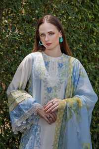 Robe Salwar Kameez décontractée pour femmes musulmanes, en coton pur, avec dentelle brodée violette et boutons, style pakistanais, pour l'été - Product Image 2