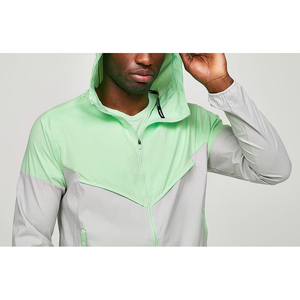 Chaqueta Bomber Impermeable y Cortavientos para Hombre, Diseño Color Block Verde Claro y Gris, Cierre Frontal con Cremallera, Corte Regular, Ropa de Invierno para Exteriores - Product Image 4