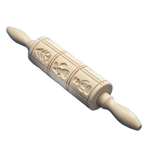 Rouleau à pâtisserie en bois de haute qualité, utilisation de cafards, rouleau à pâtisserie en relief bickit avec motif de noël et artisanat naturel - Product Image 1