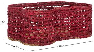 ตะกร้าหวายรูปกระดูกสีแดง ตะกร้าเก็บของทำมือ ขายส่ง เป็นมิตรกับสิ่งแวดล้อม ผลิตในเวียดนาม - Product Image 2