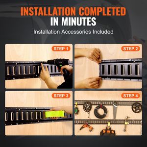 Kit di fissaggio E Track con 18 pezzi, set da 1,5 m con 4 binari, 8 ancoraggi, 4 punti di fissaggio, 2 anelli a D - Product Image 3