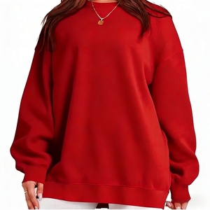 Sweat-shirt à col rond ample en molleton à manches longues, style automne, pour femmes - Product Image 3