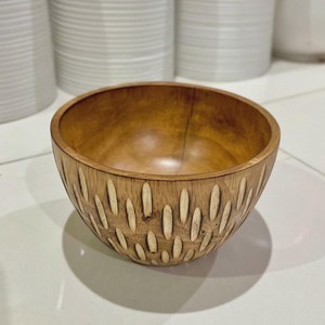 Cuencos de madera de mango hechos a mano |   Opciones de acabado liso y tallado a mano |   Tazón de Madera Natural para Servir |   Cocina Ecológica - Product Image 5