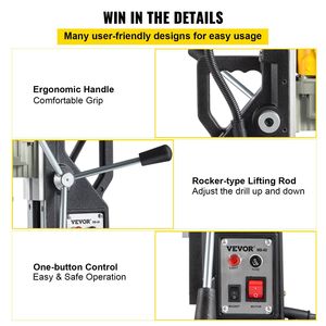 Trapano Magnetico Elettrico Portatile 1100W, Diametro di Foratura 1,57'', 7 Punte, Velocità Massima 580 RPM, 12000N - Product Image 6