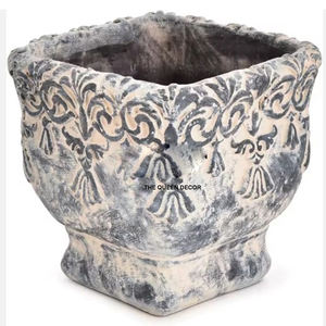 Maceta Cuadrada Decorativa para Hogar y Hotel, Popular, Blanca con Decoración de Madreperla - Product Image 4