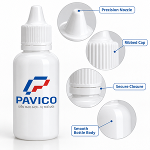 Flacon compte-gouttes en plastique PET HDPE de 50 ml avec bouchon à embout de précision pour l'emballage de médicaments liquides homéopathiques, fabricant au Vietnam - Product Image 3