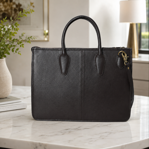 Sac fourre-tout en cuir de vachette à poils, fait main, avec poignées structurées et bandoulière amovible pour femme, idéal pour le bureau, les voyages et l'usage quotidien - Product Image 4