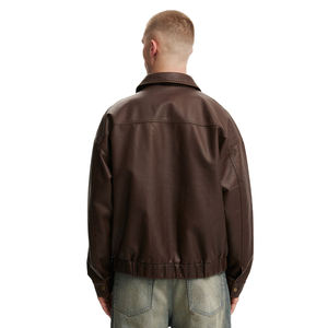 Blouson Bomber en Cuir Véritable Vintage Personnalisé pour Homme – Style Streetwear Décontracté et Oversize, Idéal pour le Baseball – Vente en Gros - Product Image 4