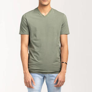 Camisetas de Hombre al por Mayor, Personalizadas, 100% Algodón, con Logotipo Impreso por Transferencia de Calor en la Parte Delantera, de Secado Rápido, Transpirables, Cuello en V, Manga Larga, Corte Regular - Product Image 1