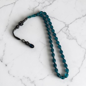Tasbih de Resina Azul Océano, Cuentas de Oración Islámicas Hechas a Mano, Misbaha Ovalada, Elegante Regalo Musulmán, Cuentas de Oración Tasbih de Resina Azul Hechas a Mano - Product Image 4