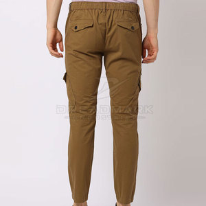 Pantalon cargo homme coupe slim et droite, léger, 100% coton, respirant, confortable, décontracté, effet délavé - Product Image 3