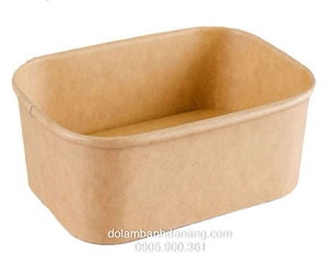 Contenedor Rectangular Desechable de Papel Kraft de Grado Comercial, Estilo Sólido, para Alimentos, Ensaladas, Sushi, Comida para Llevar, con Tapa, Hecho en Vietnam - Product Image 1