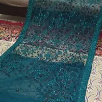 インド/パキスタン刺繍シーケンスワークサリー売れ筋製品2022