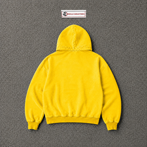 Sudadera con capucha amarilla para hombre, con cremallera, de forro polar, estilo oversize, informal, de color liso, con bolsillos, manga regular, para otoño, corte relajado - Product Image 6