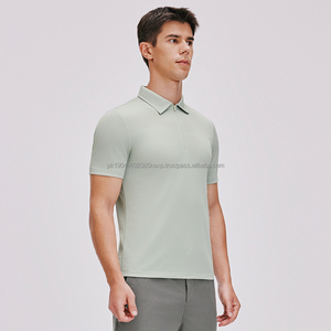 Camisetas Polo Lisas con Logotipo Personalizado, Camisetas Polo de Manga Corta de Lujo con Cierre y Dobladillo Asimétrico, Elásticas en 4 Direcciones, de Alta Calidad para Hombre - Product Image 1