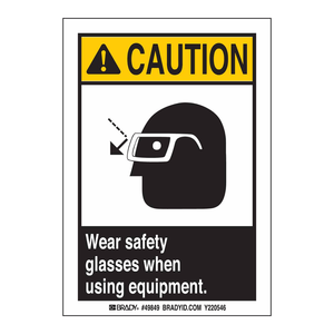 Panneau de sécurité Brady Wear pour lunettes de protection, 10x7 pouces, pour intérieur et extérieur, lieu de travail - Product Image 1