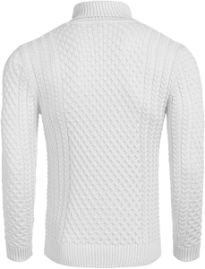 Suéter de cuello alto ajustado para hombre, jersey de punto, cálido y elegante para otoño, ropa casual suave y cómoda, top informal. - Product Image 2