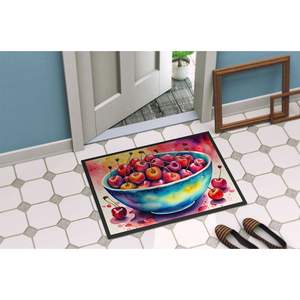 Colorful Cherries Non-Slip Indoor/Outdoor Doormat Washable Low Pile 24H X 36W Front <b>Door</b> <b>Mat</b> for Entryway - Product Image 4
