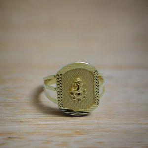 Traditional Gold Ganesha <b>Ring</b> for <b>Men</b> Classic Religious Design Finger <b>Ring</b> Indian Gold Jewellery for Daily Wear - Product Image 4