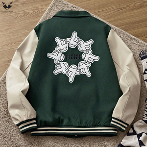 High Quality Leather Sleeve Wool <b>Varsity</b> <b>Jacket</b> Custom Logo Embroidery <b>Men</b> Heavyweight Collage <b>Bomber</b> <b>Varsity</b> <b>Jacket</b> - Product Image 2