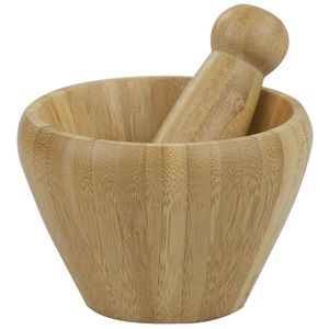 Juego de mortero y pilón de madera maciza duradera, diseñado para moler eficientemente especias, hierbas y semillas. - Product Image 2