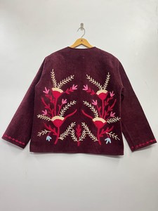 Veste d'hiver unisexe en velours de coton indien brodé Suzani, style bohème hippie, pour femme, fournisseur en gros de manteaux ethniques - Product Image 6